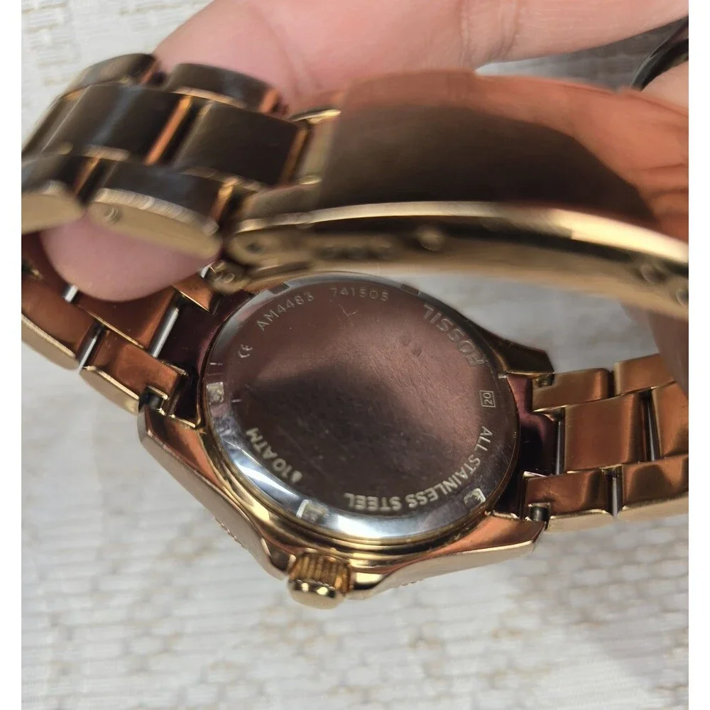 Fossil Rose Gold With Rhinestones Cecile AM4483